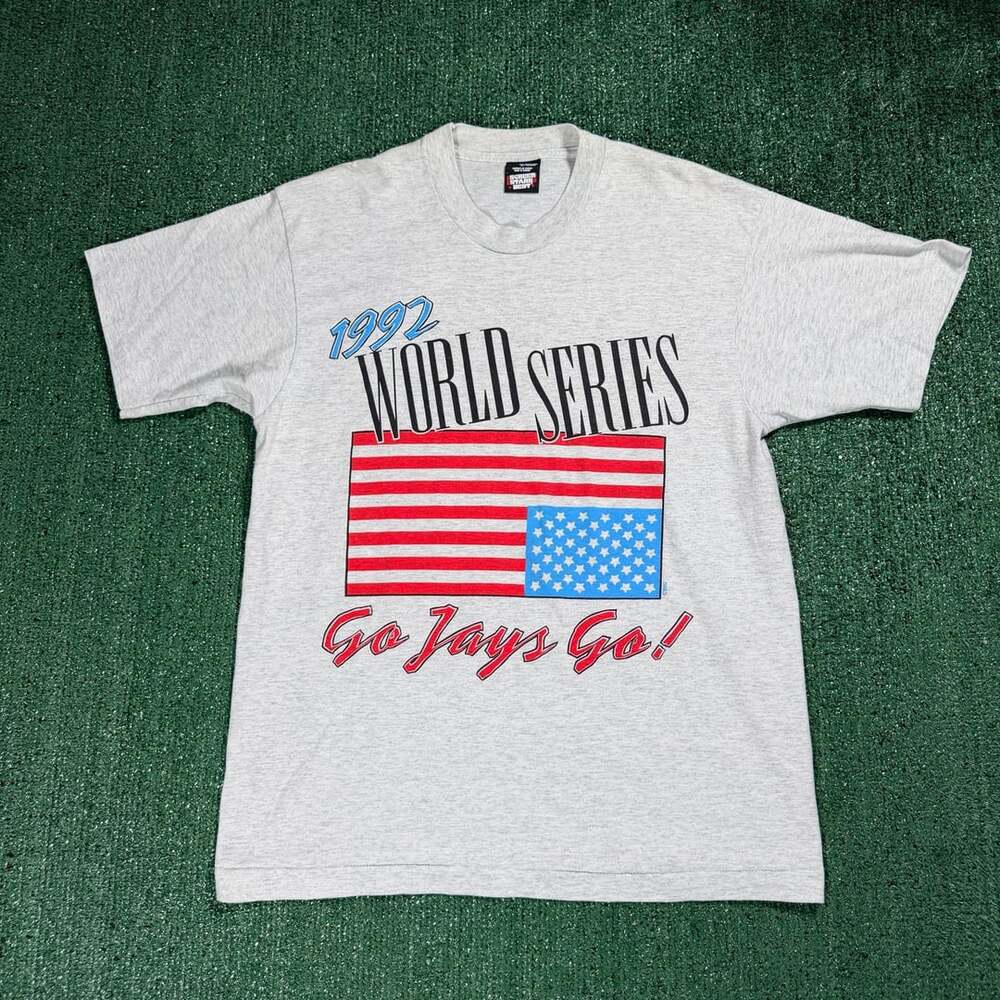 Vintage 1992 World Series Go Jays Go! Toronto Blue Jays Gray T-Shirt Large